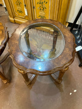 Load image into Gallery viewer, Pair Of Vintage Wood And Glass Top End Table
