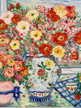 Load image into Gallery viewer, Original Oil, Flower Arrangements in Vases Still Life, signed
