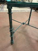 Load image into Gallery viewer, Green Iron Glass Top Side Table
