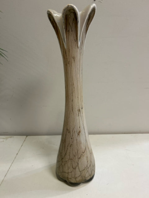 Tall Glass & Ceramic Vase/Decorative Object