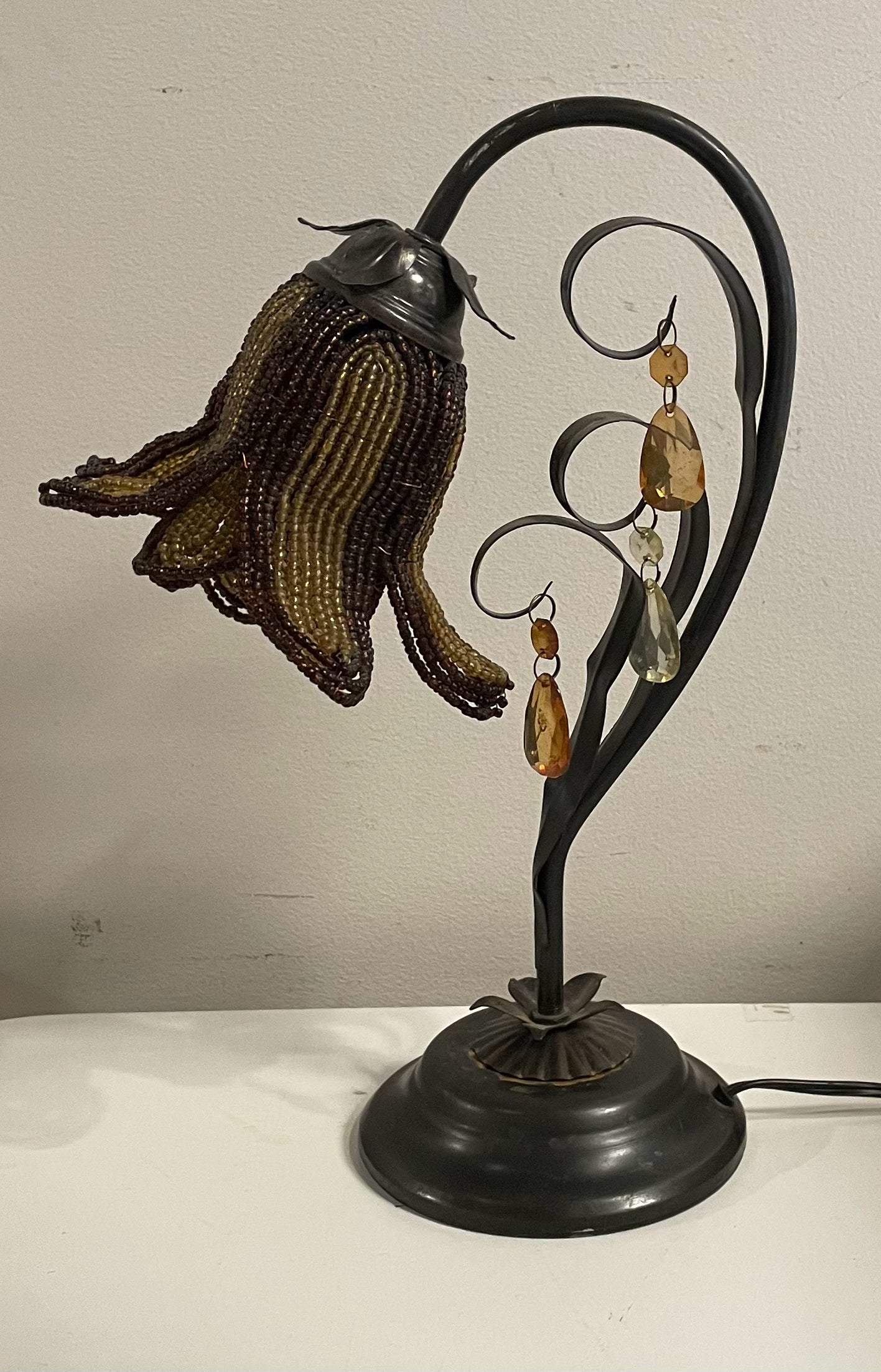 Tiffany Style Floral  Beaded Lamp