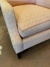 Load image into Gallery viewer, Pair of Orange &amp; Cream Upholstered Arm Chairs from Ethan Allen
