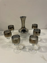 Load image into Gallery viewer, Vintage Silver Fade Carafe &amp; 6 Glasses
