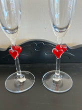 Load image into Gallery viewer, Pair of L'Amor Crystal Champagne Glassess from Stolzle Lausitz
