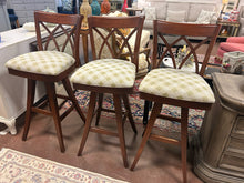 Load image into Gallery viewer, Three  Swivel Bar Stools with Upholstered Seats
