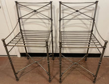Load image into Gallery viewer, Vintage Medici Pewter Wrought Iron Counter Stools from Pier One
