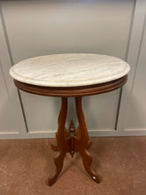 Load image into Gallery viewer, Victorian Parlor Table with Removable  Marble Top and Wood Base

