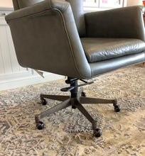 Load image into Gallery viewer, Grey Leather Office Chair from Arhaus
