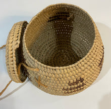 Load image into Gallery viewer, Vintage Native American Coiled Herb Basket with Lid &amp; Strap
