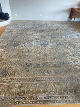 Load image into Gallery viewer, Tan, Cream &amp; Blue Patterned Area Rug from Arhaus
