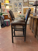 Load image into Gallery viewer, Pair of Leather Bar Stools from Ethan Allen
