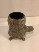 Load image into Gallery viewer, Antiqued Gold Bohemian Turtle Planter Pot
