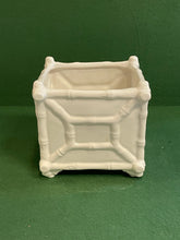Load image into Gallery viewer, White Ceramic Chinoiserie Inspired Bamboo Cachepot

