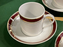 Load image into Gallery viewer, Prestige Cranberry &amp; Gold Rim Espresso Set from Crown Porcelain
