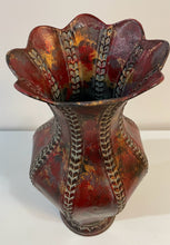 Load image into Gallery viewer, Red Metal Elongated Zipper Vase
