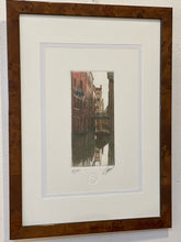Load image into Gallery viewer, Framed &quot;Canal with Roses&quot; by Martin Roberts, signed &amp; numbered
