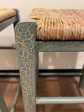 Load image into Gallery viewer, Pair of Crackled Finished Bar Stools with Rattan Seat
