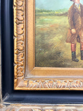 Load image into Gallery viewer, Original Oil Painting of Jockey on Horse in Ornate Frame
