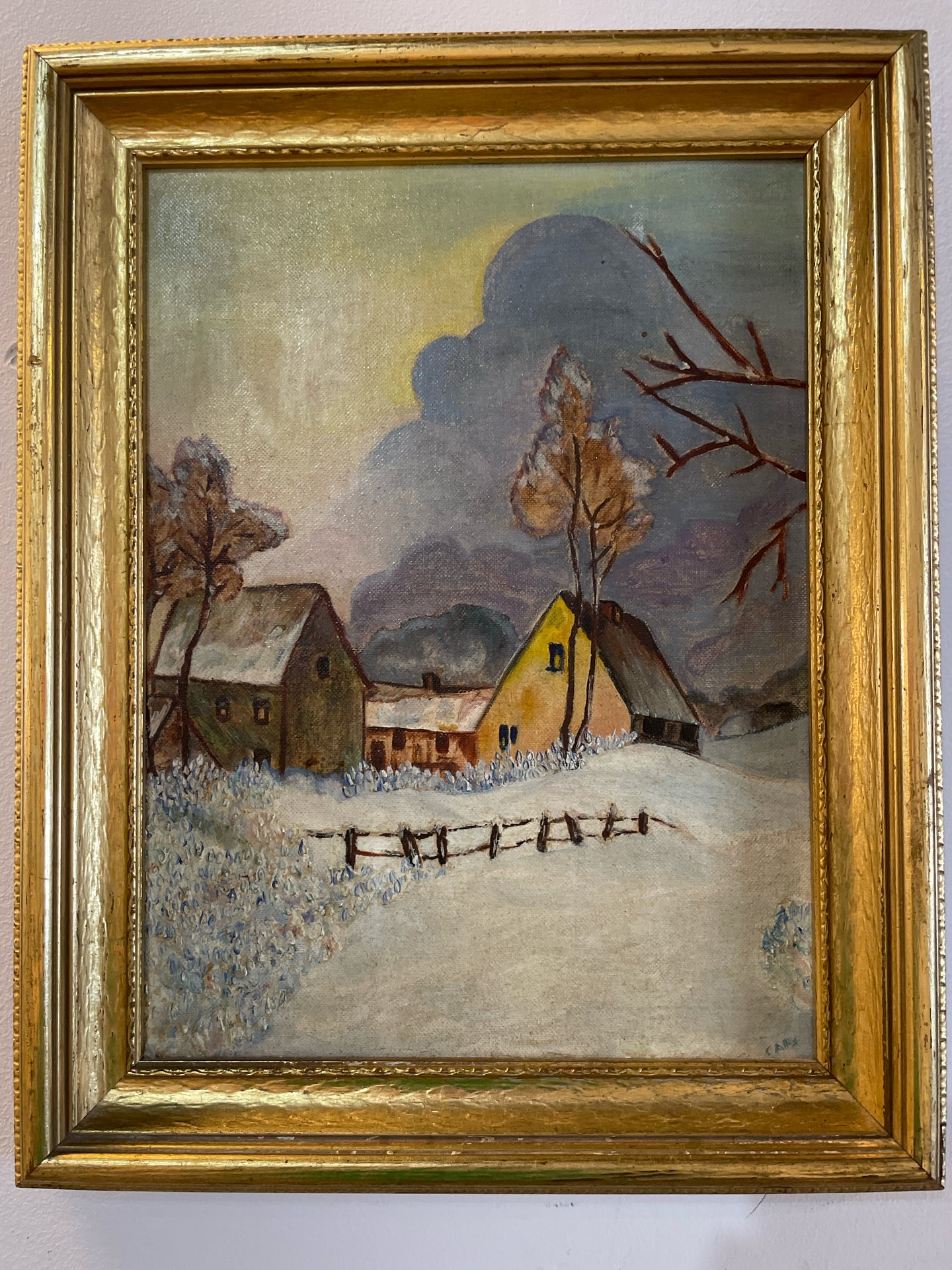 Framed Oil, Winter Landscape