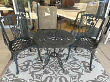 Load image into Gallery viewer, Wrought Iron Table &amp; Two Arm Chairs
