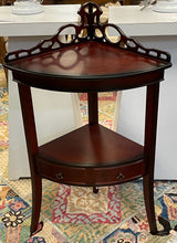 Load image into Gallery viewer, Two Tier Mahogany Corner Table  with  Faux Drawer
