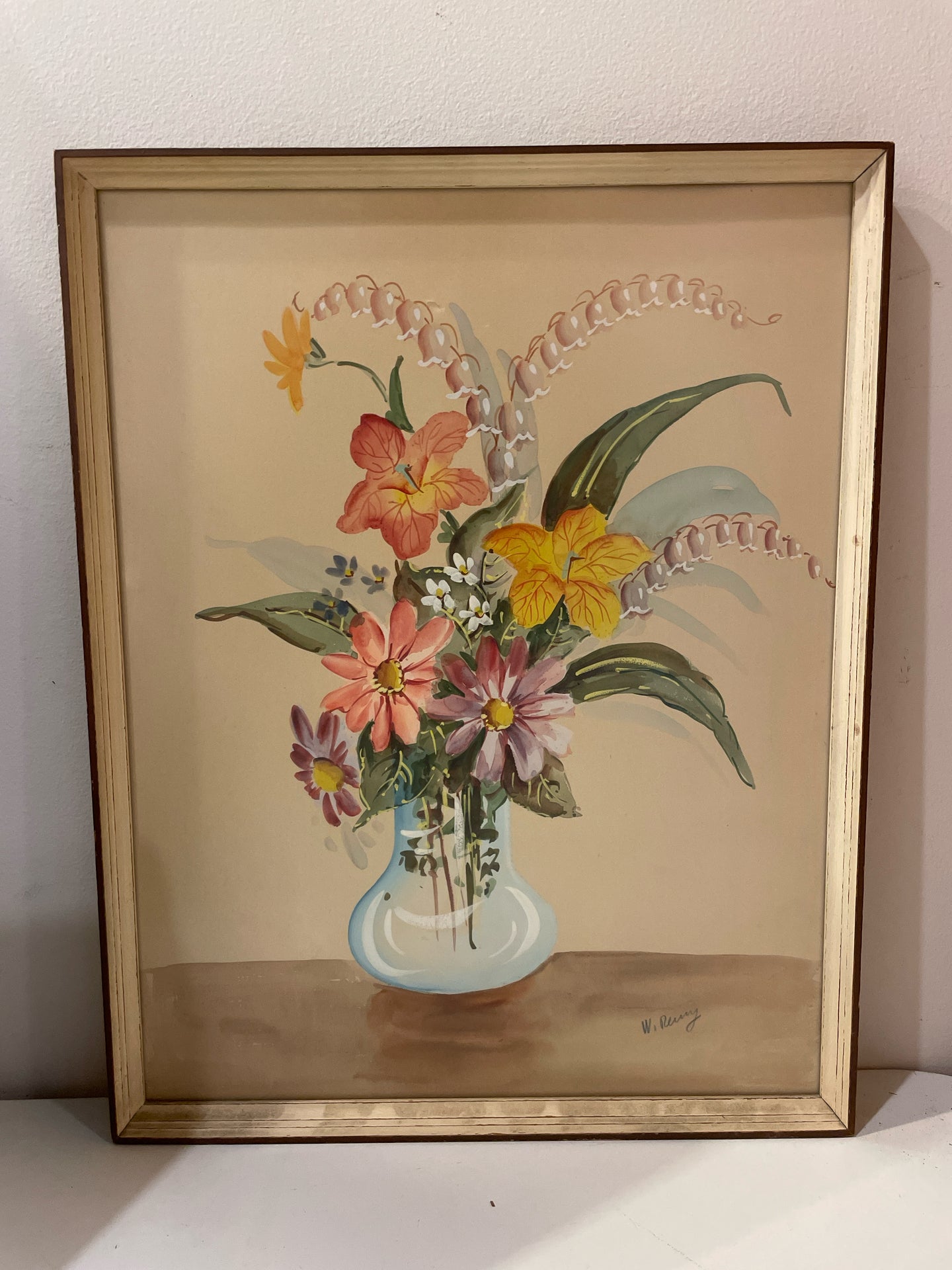 Framed Artwork of Flowers in Vase