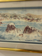 Load image into Gallery viewer, Framed Watercolor Coastal Scene, signed
