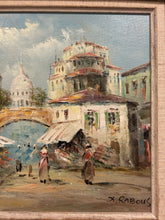 Load image into Gallery viewer, Original Oil of Flower Market/Street Scene by Xavier Rabous, signed
