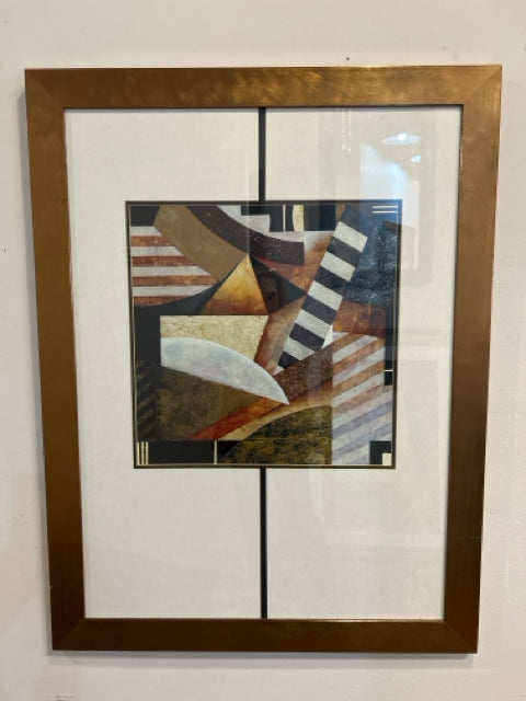 Earth Tone Abstract in Bronze Frame II