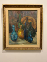 Load image into Gallery viewer, Sill Life Oil Depicting Glass Bottles
