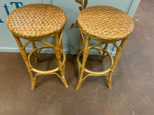 Load image into Gallery viewer, Pair of Rattan Bar Stools from Pottery Barn
