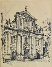 Load image into Gallery viewer, Framed Etching of Grand Home in Belgium, signed
