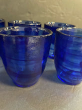 Load image into Gallery viewer, Set of 6 Cobalt Swirl Double Old Fashioned Glasses
