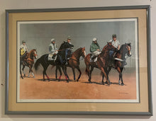 Load image into Gallery viewer, Framed Lithograph &quot;Parading at Churchill Downs&quot; by Judi Kent Pyrah, signed &amp; numbered with Certificate of Authenticity
