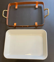 Load image into Gallery viewer, Ceramic Baking Dish in Copper Stand

