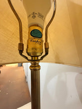 Load image into Gallery viewer, Bamboo &amp;  Brass Lamp Table with Magazine Storage on Casters from Frederick Cooper
