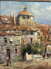 Load image into Gallery viewer, Original Oil of European Street Scene by Xavier Rabous, signed
