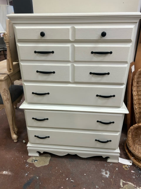 White Painted Highboy Dresser