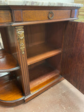 Load image into Gallery viewer, Vintage French Louis XVI Buffet with One Cabinet, Display Shelving &amp; Marble Top
