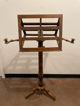 Load image into Gallery viewer, Antique  Adjustable Wood Music Stand With Double Candleholder
