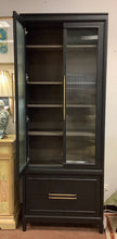 Load image into Gallery viewer, Two Door Frosted Glass Front Cabinet on Iron Stand from Arhaus
