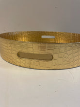 Load image into Gallery viewer, Gold Faux Leather Tray from American Atelier
