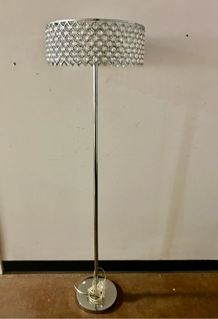 Floor Lamp with Circular Crystal Shade