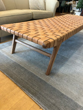 Load image into Gallery viewer, Teak Woven Leather Strap Bench/Coffee Table
