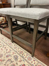 Load image into Gallery viewer, Pair of &quot;Samson Counter Stools&quot; in Greylan Maple with &quot;Dove&quot; Upholstery from Bassett Furniture
