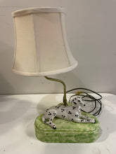 Load image into Gallery viewer, Green Ceramic Base Lamp with Dalmatian Dog
