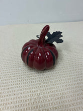 Load image into Gallery viewer, Small Cranberry Ceramic Pumpkin
