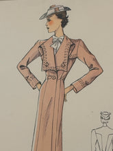 Load image into Gallery viewer, Art Deco "Croquis Elegants" Print, Woman in Pink
