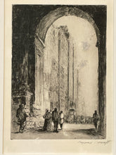 Load image into Gallery viewer, Framed Etching of the Church of St. Hilaire in Poitiers, signed
