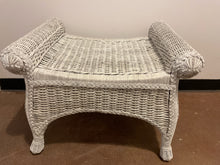 Load image into Gallery viewer, White Wicker Bench
